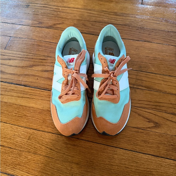 New Balance Shoes - New Balance Mint and Orange Sneakers